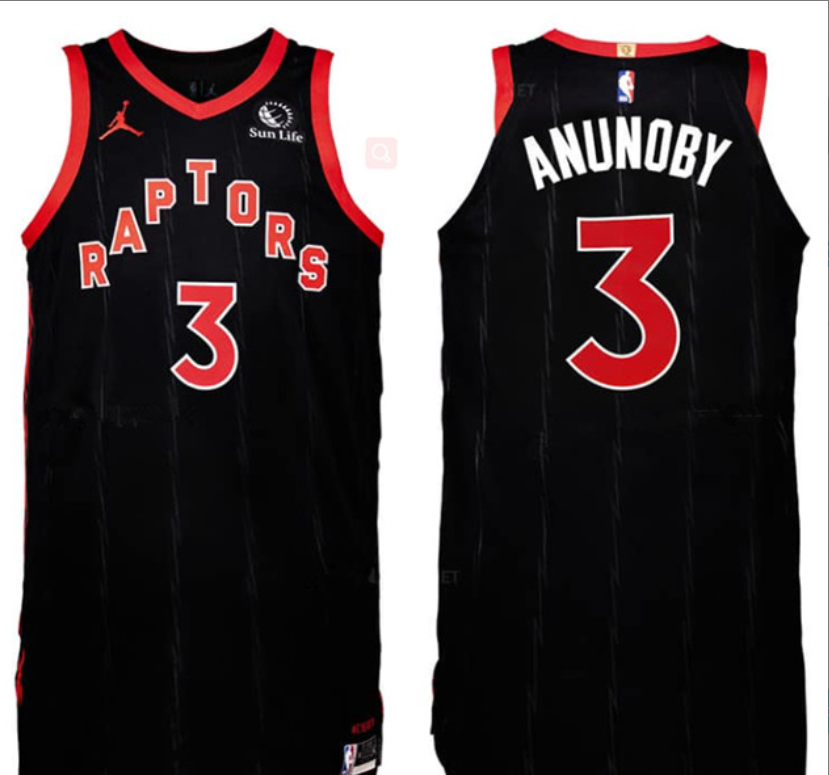 Toronto Raptors 3 OG Anunoby Black Men Jersey