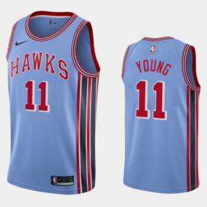 Nike Hawks 11 Young Blue Customized Men Jersey