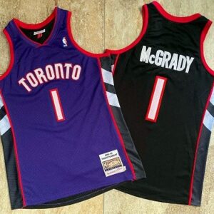 Raptors 1 Tracy McGrady Purple Black 1999-00 Hardwood Classics Men Jersey