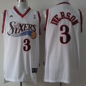 76ers 3 Allen Iverson White Men Jersey