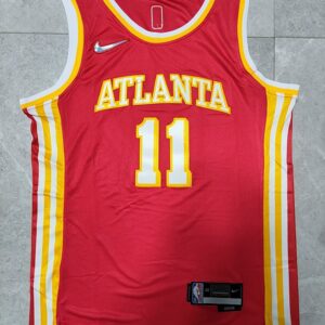 Hawks 11 Trae Young Red 75th Anniversary Men Jersey