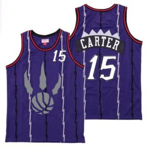 Raptors 15 Vince Carter Purple Gray Logo Retro Men Jersey