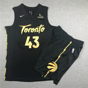 Raptors 43 Pascal Siakam Black City Edition Men Jersey(With Shorts)
