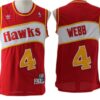 Hawks 4 Spud Webb Red Hardwood Classics Men Jersey