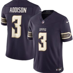 Minnesota Vikings 3 Jordan Addison Deep Purple 2026 Rivalries F.U.S.E. Vapor Limited Men Jersey