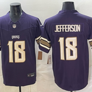 Minnesota Vikings 18 Justin Jefferson Deep Purple 2026 Rivalries F.U.S.E. Vapor Limited Men Jersey