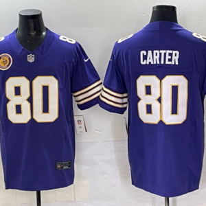 Nike Vikings 80 Carter Purple F.U.S.E. Vapor Limited Men Jersey