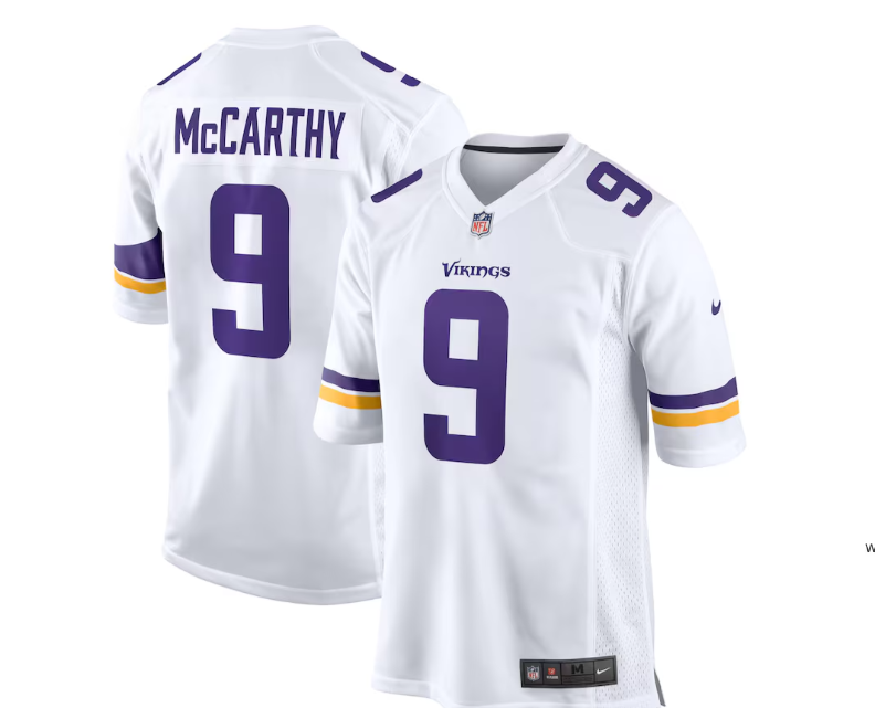 Nike Vikings 9 J.J. McCarthy White Vapor Untouchable Limited Men Jersey