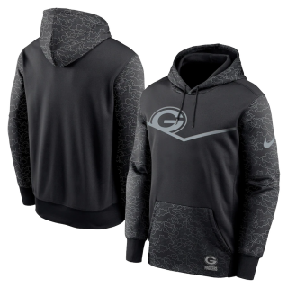 Green Bay Packers Black Reflective Therma Hoodie