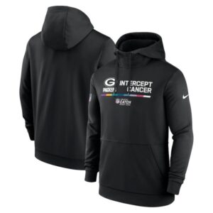 Packers Black 2022 Crucial Catch Therma Performance Pullover Hoodie