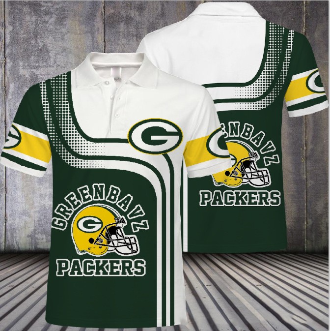 Green Bay Packers Helmet Logo Polo