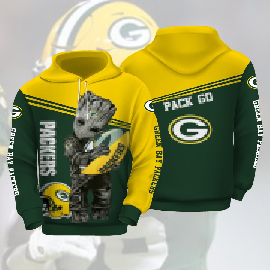 Green Bay Packers Punisher Skull Tree Football 3D Hoodie