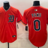 Detroit Tigers 0 Paws Orange Cool Base Men Jersey