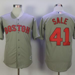 Red Sox 41 Chris Sale Gray Cool Base Men Jersey