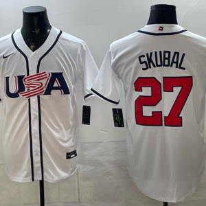 Team USA Tigers 27 Skubal White 2026 World Cup Cool Base Men Jersey