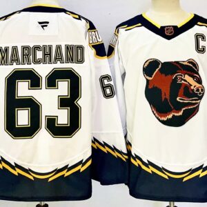 Bruins 63 Brad Marchand White 2024 New Men Jersey