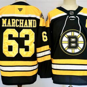 Bruins 63 Brad Marchand Black 2024 New  Men Jersey