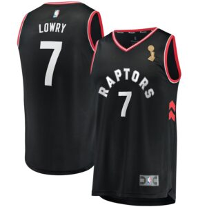 Raptors 7 Kyle Lowry Black 2019 Finals Champions Swingman Men Jersey