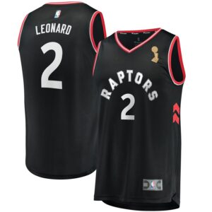 Raptors 2 Kawhi Leonard Black 2019 Finals Champions Swingman Men Jersey
