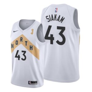 Raptors 43 Pascal Siakam White  2019 Finals Champions City Edition Men Jersey