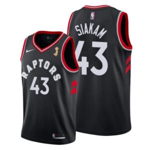 Raptors 43 Pascal Siakam Black  2019 Finals Champions Men Jersey