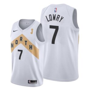 Raptors 7 Kyle Lowry White 2019 Finals Champions City Edition Men Jersey