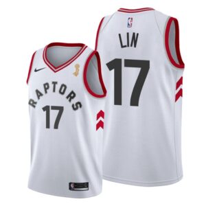 Raptors 17 Jeremy Lin White  2019 Finals Champions Men Jersey