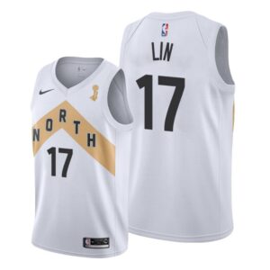 Raptors 17 Jeremy Lin White  2019 Finals Champions City Edition Men Jersey