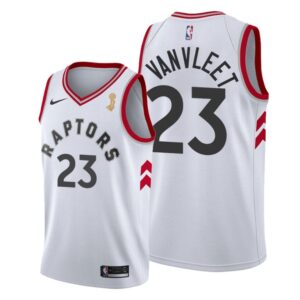 Raptors 23 Fred VanVleet White  2019 Finals Champions Men Jersey
