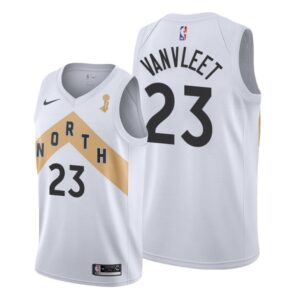 Raptors 23 Fred VanVleet White  2019 Finals Champions City Edition Men Jersey