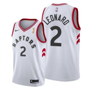 Raptors 2 Kawhi Leonard White 2019 Finals Champions Men Jersey