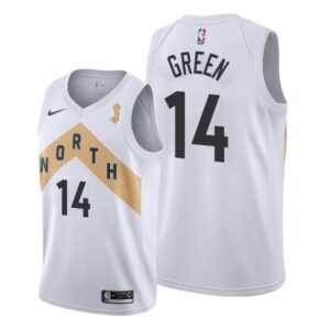 Raptors 14 Danny Green White 2019 Finals Champions City Edition Men Jersey