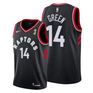 Raptors 14 Danny Green Black 2019 Finals Champions Men Jersey