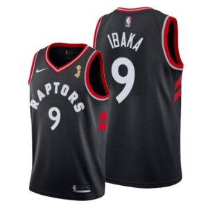 Raptors 9 Serge Ibaka Black  2019 Finals Champions Men Jersey