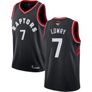 Raptors 7 Kyle Lowry Black 2019 Finals Bound Swingman Men Jersey