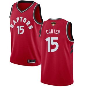 Raptors 15 Vince Carter Red 2019 Finals Bound Swingman Men Jersey