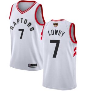 Raptors 7 Kyle Lowry White 2019 Finals Bound Swingman Men Jersey