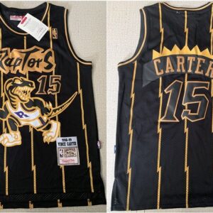 Raptors 15 Vince Carter Black 1998-99 Hardwood Classics Mesh Men Jersey