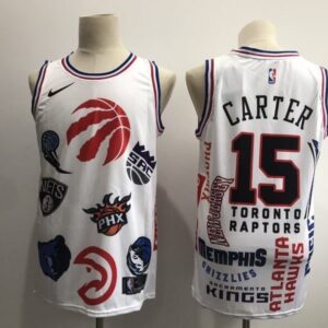 Raptors 15 Vince Carter White Men Jersey