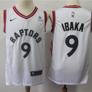 Raptors 9 Serge Ibaka White Swingman Men Jersey
