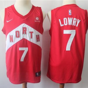 Raptors 7 Kyle Lowry Red Earned Edition Men Jersey