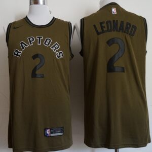 Raptors 2 Kawhi Leonard Olive Swingman Men Jersey