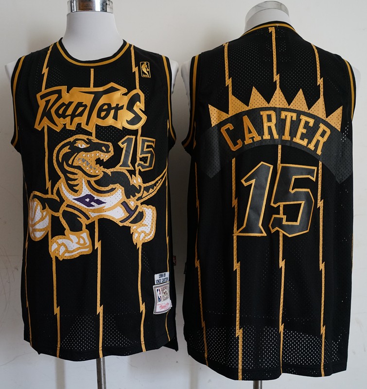 Raptors 15 Vince Carter Black Throwback Men Jersey