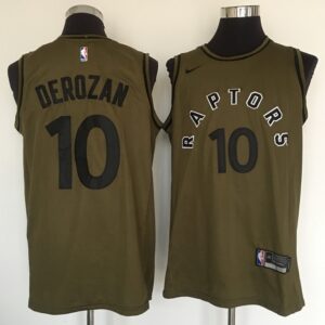 Raptors 10 DeMar DeRozan Olive Swingman Men Jersey