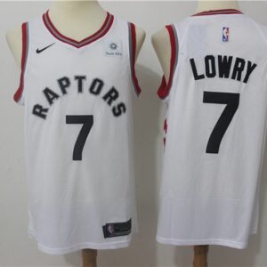 Raptors 7 Kyle Lowry White Swingman Men Jersey