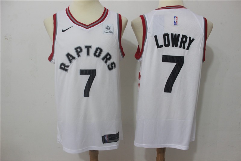 Raptors 7 Kyle Lowry White Swingman Men Jersey