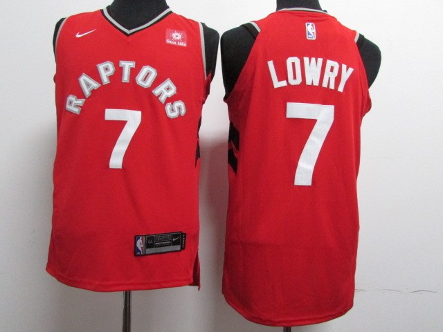 Raptors 7 Kyle Lowry Red Men Jersey