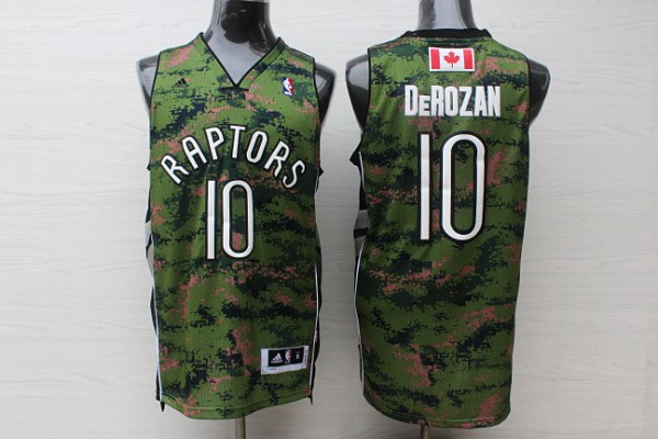 Raptors 10 DeMar DeRozan Camo Canada Flag Swingman Men Jersey