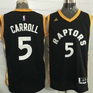 Raptors 5 DeMarre Carroll Black Gold Men Jersey