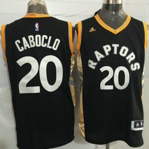 Raptors 20 Bruno Caboclo Black Gold Men Jersey